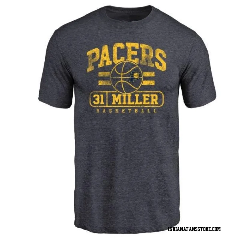 Navy Men's Reggie Miller Indiana Pacers Baseline T-Shirt