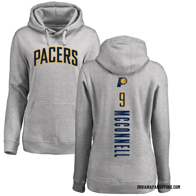 Women's T.J. McConnell Indiana Pacers Ash Backer Pullover Hoodie